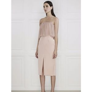 Keepsake white lies strapless midi dress size L